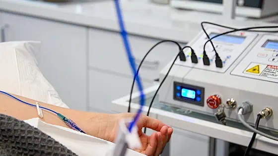 patient receiving photodynamic therapy